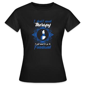 Traitement Finlande Helsinki Europe GEschenk - T-shirt Femme - noir - Devant - AI Model Female 172 dark (172cm)