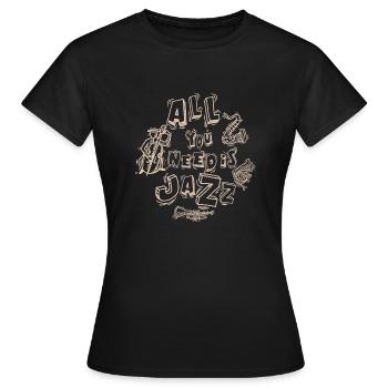 jazz - T-shirt Femme - noir - Devant - AI Model Female 172 dark (172cm)