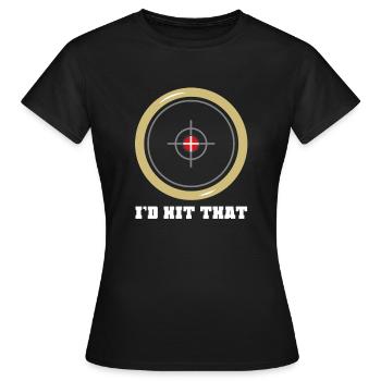 Sport shooting Shooting - Women's T-Shirt - black - Front - AI Model Female 172 dark (172cm)