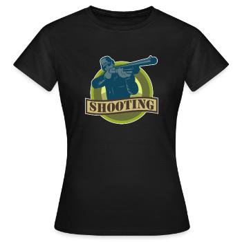 Sport shooting Shooting - Women's T-Shirt - black - Front - AI Model Female 172 dark (172cm)