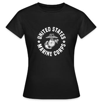 US Marine Corps - Frauen T-Shirt - Schwarz - Vorne - AI Model Female 172 dark (172cm)