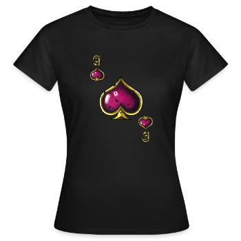 Pikass Poker Karte Halloween Kostüm lustig - Frauen T-Shirt - Schwarz - Vorne - AI Model Female 172 dark (172cm)