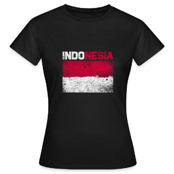 Indonesien - Frauen T-Shirt - Schwarz - Vorne - AI Model Female 172 dark (172cm)