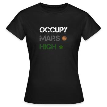 Occupy Mars Joe Rogan SpaceX Tesla - Frauen T-Shirt - Schwarz - Vorne - AI Model Female 172 dark (172cm)