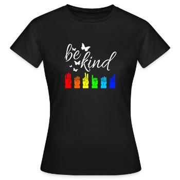 Langue des signes de la langue des signes ASL - T-shirt Femme - noir - Devant - AI Model Female 172 dark (172cm)