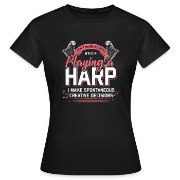 harpe - T-shirt Femme - noir - Devant - AI Model Female 172 dark (172cm)