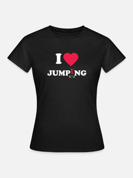 I Love Jumping Fitness Gym Trampolin - Dame-T-shirt - sort