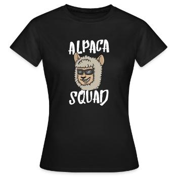 Alpaca Alpaka Squad 2 - Frauen T-Shirt - Schwarz - Vorne - AI Model Female 172 dark (172cm)