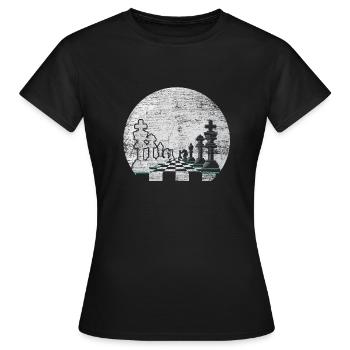 Schach Mond Geschenk Schachbrett Schachmatt Taktik - Frauen T-Shirt - Schwarz - Vorne - AI Model Female 172 dark (172cm)