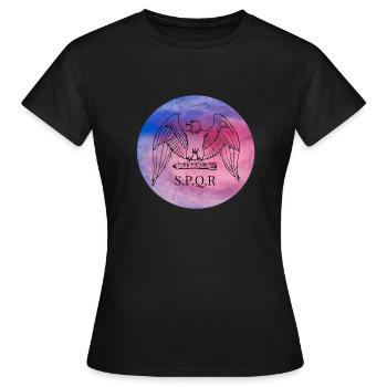 Rom S.p.q.r spqr Forum Romanum Cäsar Nero Augustus - Frauen T-Shirt - Schwarz - Vorne - AI Model Female 172 dark (172cm)