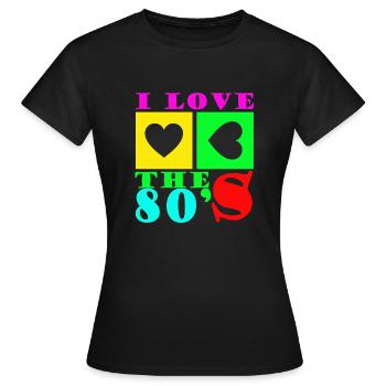 J'aime les années 80 - T-shirt Femme - noir - Devant - AI Model Female 172 dark (172cm)