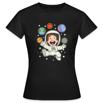 Astronaut Planet Star Space Space Space - Women's T-Shirt - black - Front - AI Model Female 172 dark (172cm)