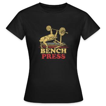 bench press - Women's T-Shirt - black - Front - AI Model Female 172 dark (172cm)