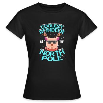 Kühlstes Rentier am Nordpol - Frauen T-Shirt - Schwarz - Vorne - AI Model Female 172 dark (172cm)