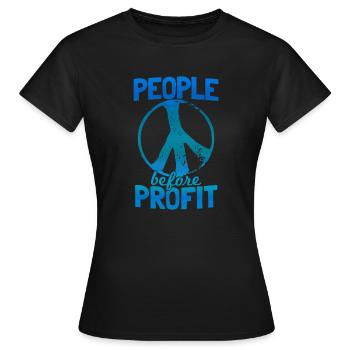 Les droits de l'homme avant la paix - T-shirt Femme - noir - Devant - AI Model Female 172 dark (172cm)