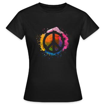 Peace - T-shirt Femme - noir - Devant - AI Model Female 172 dark (172cm)