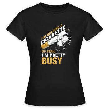 Zigarette - Frauen T-Shirt - Schwarz - Vorne - AI Model Female 172 dark (172cm)