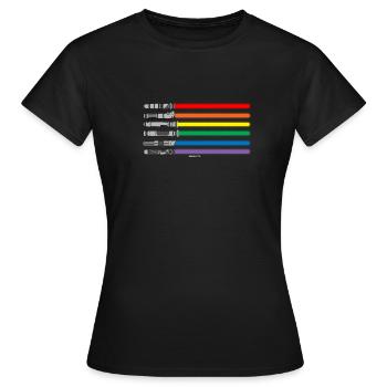 LGBT Lichtschwert Geschenk - Frauen T-Shirt - Schwarz - Vorne - AI Model Female 172 dark (172cm)