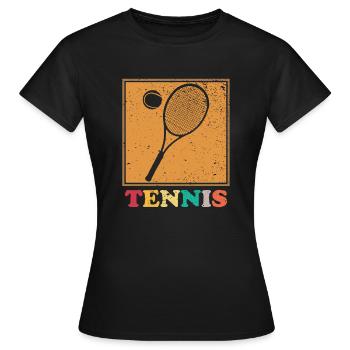 Tennis Raquette tennis tennis - T-shirt Femme - noir - Devant - AI Model Female 172 dark (172cm)