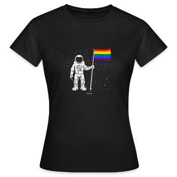 Astronauten-LGBT-Geschenk - Frauen T-Shirt - Schwarz - Vorne - AI Model Female 172 dark (172cm)