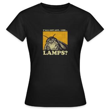 Moth Moth Moth Lamp Meme Butterfly Gift - Women's T-Shirt - black - Front - AI Model Female 172 dark (172cm)