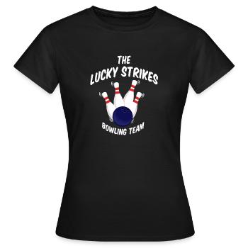 L'équipe Lucky Strikes Bowling - T-shirt Femme - noir - Devant - AI Model Female 172 dark (172cm)