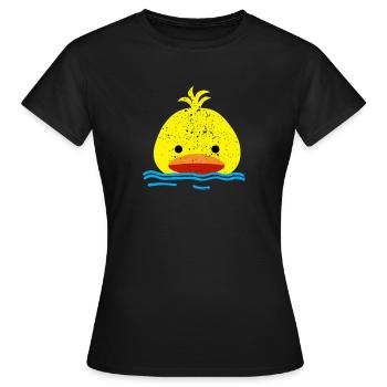 Sweet bath duck splashes in the bathtub I gift - Women's T-Shirt - black - Front - AI Model Female 172 dark (172cm)