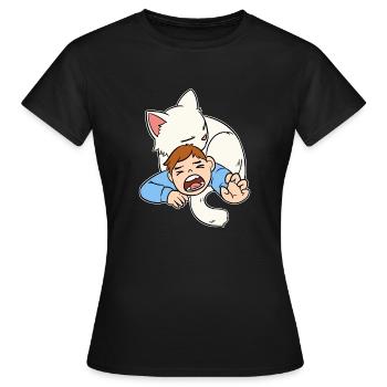 Cuddly Attack Cuddly Cat Kitten Gift - Women's T-Shirt - black - Front - AI Model Female 172 dark (172cm)