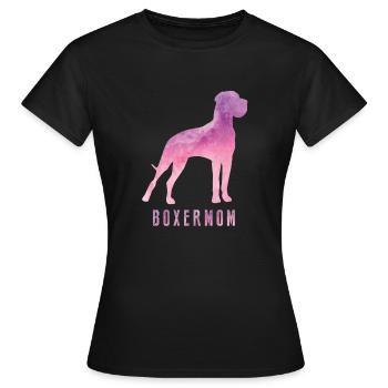 Boxer mom dogs love german boxer fan gift - Women's T-Shirt - black - Front - AI Model Female 172 dark (172cm)
