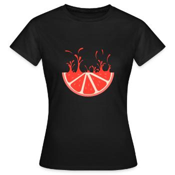 Cadeau De Pamplemousse Oranges Amer Rond - T-shirt Femme - noir - Devant - AI Model Female 172 dark (172cm)