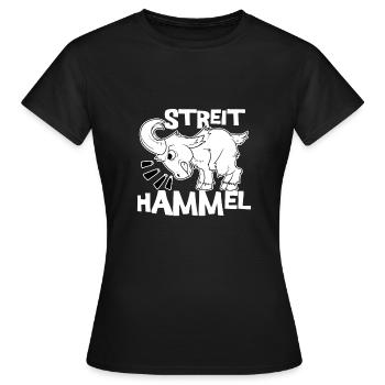 Drôle querelle Sturer Buck Dispute Gift - T-shirt Femme - noir - Devant - AI Model Female 172 dark (172cm)