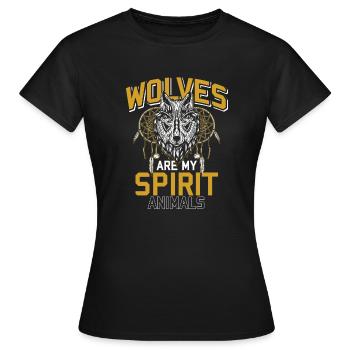 Loup Spirit Spirit Pack Pack Hurlement Lune - T-shirt Femme - noir - Devant - AI Model Female 172 dark (172cm)