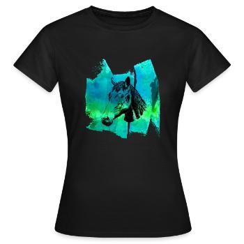Cavalier cavalier dressage t-shirt cavalier - T-shirt Femme - noir - Devant - AI Model Female 172 dark (172cm)