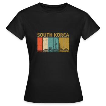 Corée du Sud - T-shirt Femme - noir - Devant - AI Model Female 172 dark (172cm)