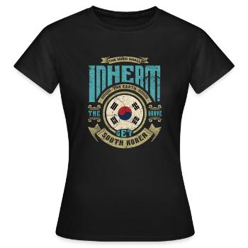 Corée du Sud - T-shirt Femme - noir - Devant - AI Model Female 172 dark (172cm)