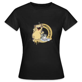 Wischmop Wischen Hunde Haushalt Hund Mops Geschenk - Frauen T-Shirt - Schwarz - Vorne - AI Model Female 172 dark (172cm)
