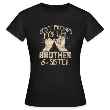 Siblings friends - Women's T-Shirt - black - Front - AI Model Female 172 dark (172cm)