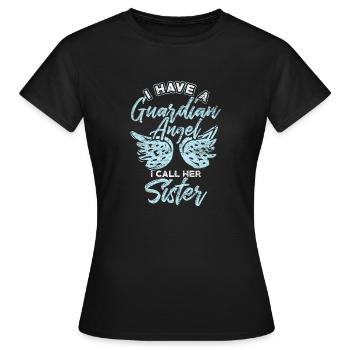 Sœur protectrice - T-shirt Femme - noir - Devant - AI Model Female 172 dark (172cm)