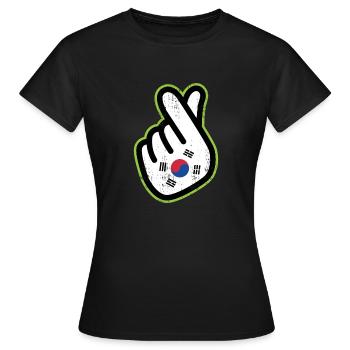 Corée du Nord Corée du Sud drapeau drapeau - T-shirt Femme - noir - Devant - AI Model Female 172 dark (172cm)