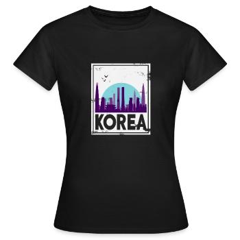 Corée du Nord Corée du Sud Asie cadeau Corée - T-shirt Femme - noir - Devant - AI Model Female 172 dark (172cm)