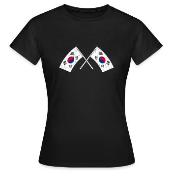 Corée du Nord Corée du Sud Asie Drapeau Corée - T-shirt Femme - noir - Devant - AI Model Female 172 dark (172cm)
