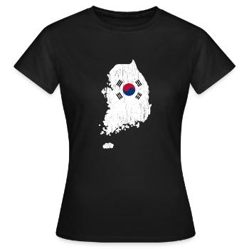 Nordkorea Südkorea Flagge Asien Geschenk - Frauen T-Shirt - Schwarz - Vorne - AI Model Female 172 dark (172cm)