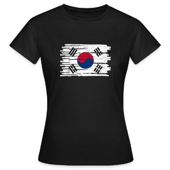 Corée du Nord Corée du Sud Asie cadeau flag - T-shirt Femme - noir - Devant - AI Model Female 172 dark (172cm)
