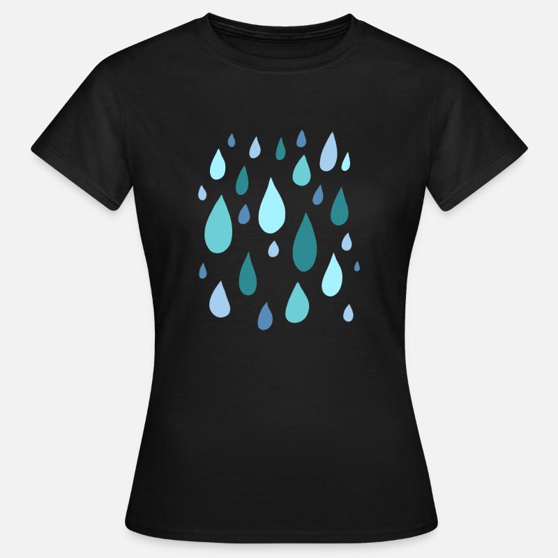 Gocce / Gocce di pioggia / Gocce d'acqua - Maglietta da donna - nero