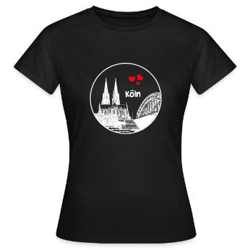 Cathédrale de Cologne - T-shirt Femme - noir - Devant - AI Model Female 172 dark (172cm)