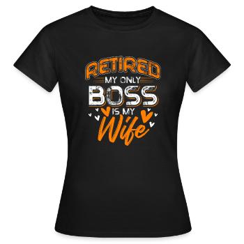 Chef de retraite - T-shirt Femme - noir - Devant - AI Model Female 172 dark (172cm)