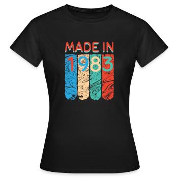 Made in 1983 - Frauen T-Shirt - Schwarz - Vorne - AI Model Female 172 dark (172cm)