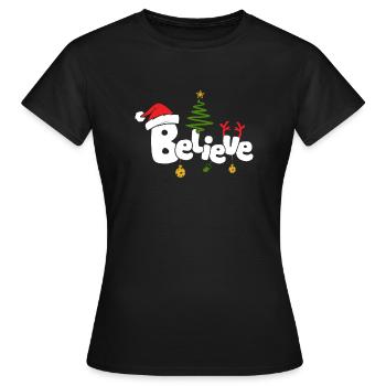 Weihnachten glauben Shirt - Frauen T-Shirt - Schwarz - Vorne - AI Model Female 172 dark (172cm)