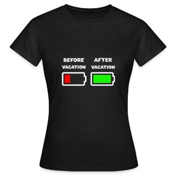 Avant les vacances Après les vacances - T-shirt Femme - noir - Devant - AI Model Female 172 dark (172cm)