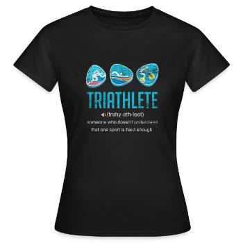 Triathlet Sportler - Frauen T-Shirt - Schwarz - Vorne - AI Model Female 172 dark (172cm)